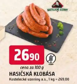 Trefa Kostelecké uzeniny hasičská klobása nabídka