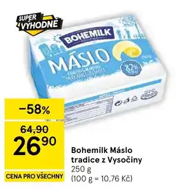 Tesco Bohemilk Máslo nabídka