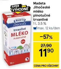 Tesco Madeta jihoceske mléko plnotučné trvanlivé nabídka