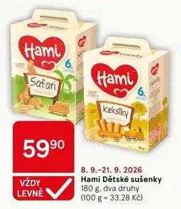 Tesco Hami Dětské sušenky nabídka