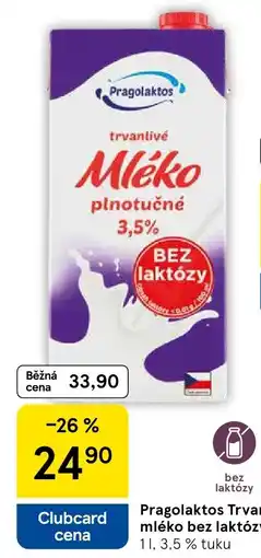 Tesco Pragolaktos trvanlivé mléko plnotučné nabídka