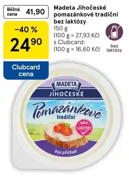 Tesco Madeta jihoceske pomazankove tradiční nabídka