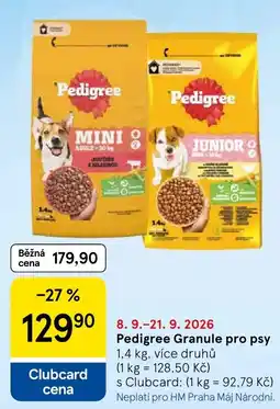 Tesco Pedigree Granule pro psy nabídka