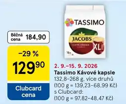 Tesco Tassimo kávové kapsle nabídka