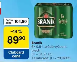Tesco Braník světlý výčepní nabídka