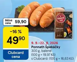 Tesco Ponnath špekáčky nabídka
