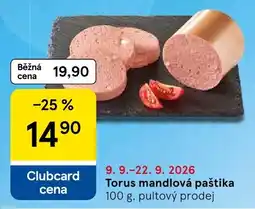 Tesco Torus mandlová paštika nabídka