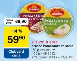Tesco Krásno pomazánka ze sádla nabídka