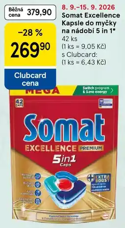 Tesco Somat Excellence Kapsle do myčky nabídka