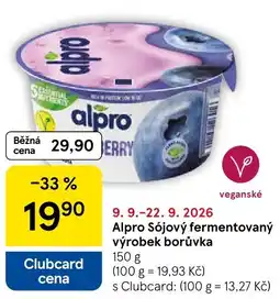 Tesco Alpro Sójový fermentovaný výrobek borůvka nabídka