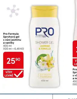 Tesco Pro Formula sprchový gel s vůní jasmínu a vanilky nabídka