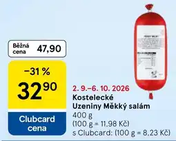 Tesco Kostelecké Uzeniny Měkký salám nabídka