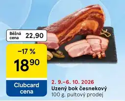 Tesco Uzený bok česnekový nabídka