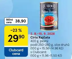 Tesco Cirio Rajčata nabídka