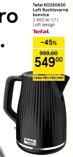 Tesco Tefal Loft Rychlovarná konvice nabídka