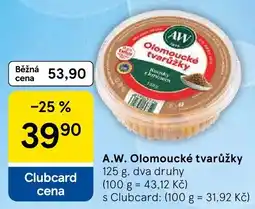 Tesco A.W. Olomoucké tvarůžky nabídka