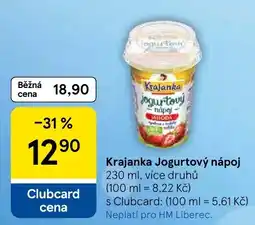 Tesco Krajanka jogurtový nápoj nabídka