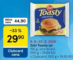 Tesco Zott Toasty sýr nabídka
