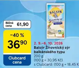 Tesco Balsýr Žirovnický sýr balkánského typu nabídka