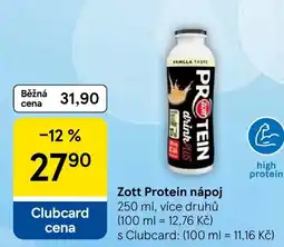 Tesco Zott Protein nápoj nabídka