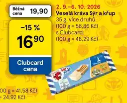 Tesco Veselá kráva sýr a křup nabídka