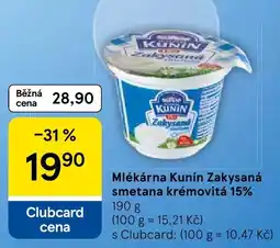 Tesco Kunin zakysaná smetana krémovitá 15% nabídka