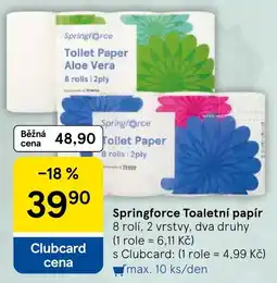 Tesco Springforce toaletní papír nabídka