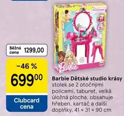 Tesco Barbie Dětské studio krásy nabídka