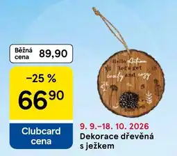 Tesco Dekorace dřevěná s ježkem nabídka