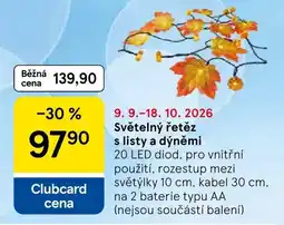 Tesco Světelný řetěz s listy a dýněmi nabídka