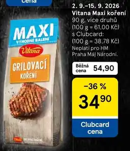 Tesco Vitana grilovací koření nabídka