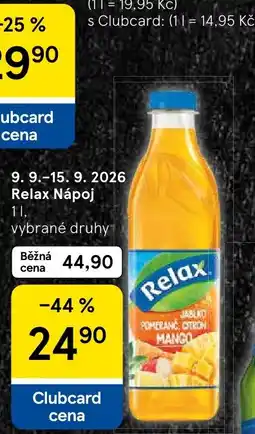 Tesco Relax relax nápoj nabídka