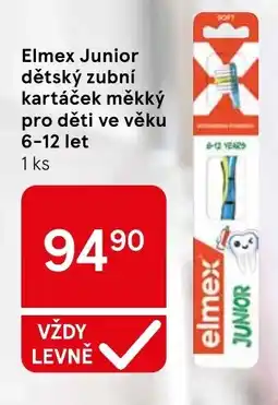 Tesco Elmex Junior dětský zubní kartáček měkký nabídka