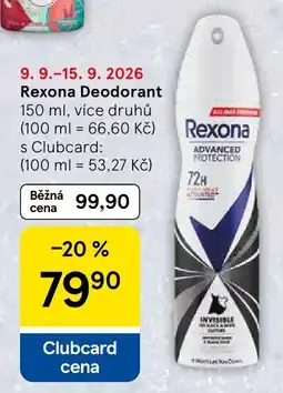 Tesco Rexona deodorant nabídka