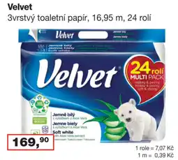 Ráj drogerie Velvet 3vrstvý toaletní papír nabídka
