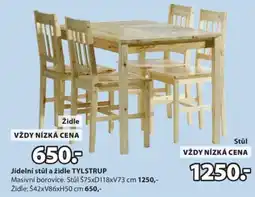 JYSK Jídelní stůl a židle Tylstrup nabídka