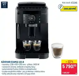 Makro DeLonghi kávovar ecam12.121.b nabídka