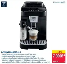 Makro DeLonghi kávovar ECAM290.61.B nabídka