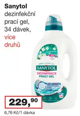 Ráj drogerie Sanytol dezinfekční prací gel nabídka