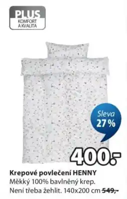 JYSK Henny krepové povlečení nabídka