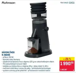Makro Rohnson kávomlýnek R-98095 nabídka