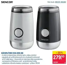 Makro Sencor kávomlýnek scg 2051 bk nabídka