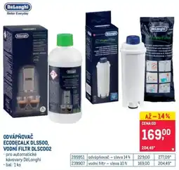 Makro DeLonghi odvápňovač ecodecalk dls500, vodní filtr dlsco02 nabídka
