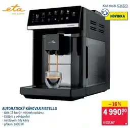Makro eta automatický kávovar ristello nabídka