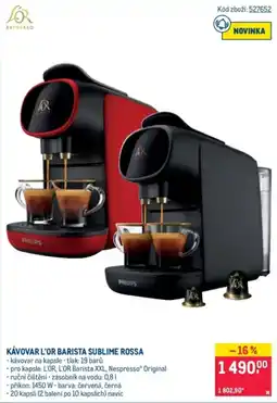 Makro Philips kávovar l'or barista sublime rossa nabídka