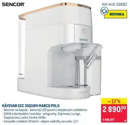 Makro Sencor kávovar na kapsle s dotykovým ovládáním nabídka