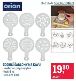 Makro Orion zdobící šablony na kávu nabídka