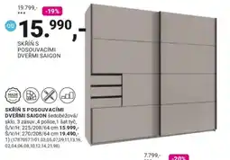 Möbelix Saigon skříň s posouvacími dveřmi nabídka