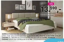 Möbelix Cadore postel s nočními stolky nabídka