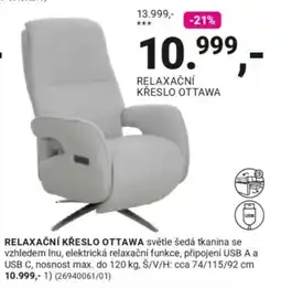 Möbelix Relaxační křeslo ottawa nabídka